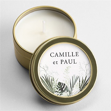 Bougie mariage tropical or