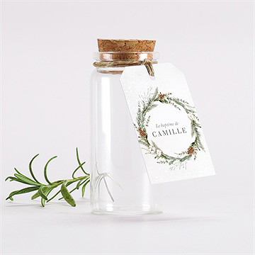 Mignonette baptême l'hiver étiquette