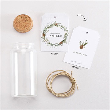 Mignonette baptême l'hiver étiquette - Vue d'ensemble