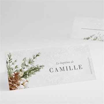 Marque-place baptême l'hiver