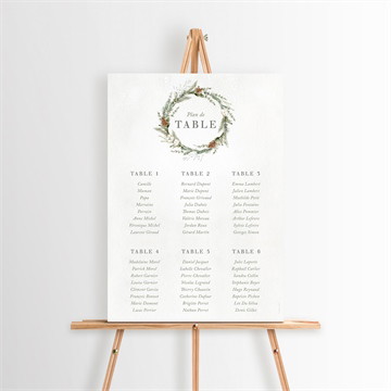 Plan de table baptême l'hiver