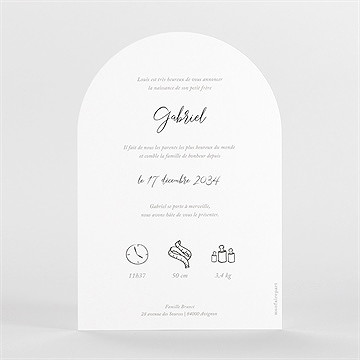 Faire-part naissance belle ebauche - Dos du faire-part