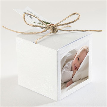 Boîte de dragées baptême l'hiver - Dos de la boîte