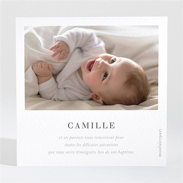 Remerciement baptême l'hiver - Dos de la carte