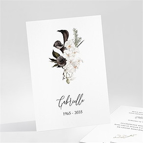 Faire-part décès orchidées et callas