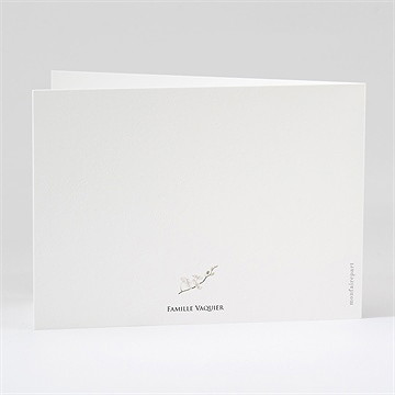 Remerciement décès orchidées et callas plié - Dos du remerciement