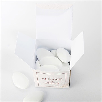 Boîte de dragées mariage poésie boheme - Intérieur de la boîte