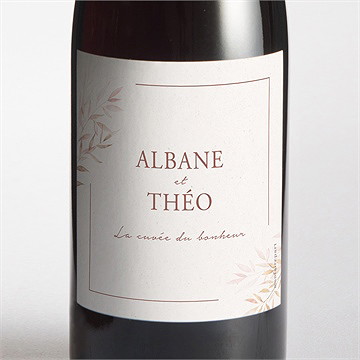 Etiquette de bouteille mariage poésie boheme