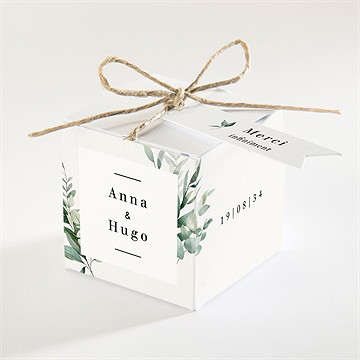 Boîte de dragées mariage emeraude