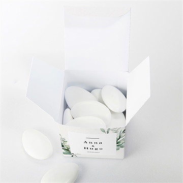 Boîte de dragées mariage emeraude - Intérieur de la boîte