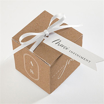 Boîte de dragées mariage notre absolu - Dessus de la boîte