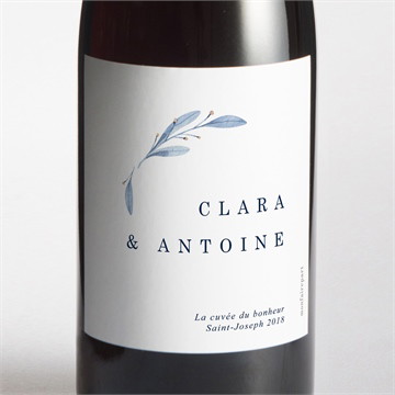 Etiquette de bouteille mariage pureté