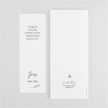 Remerciement décès présent et mémoire photomaton - Dos du faire-part