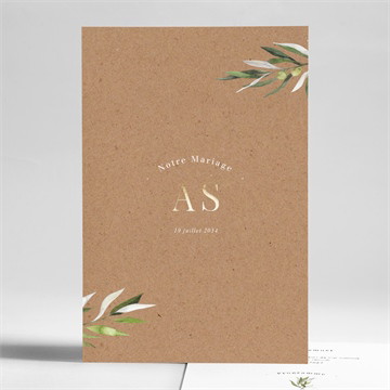 Faire-part mariage provençal portrait dorure