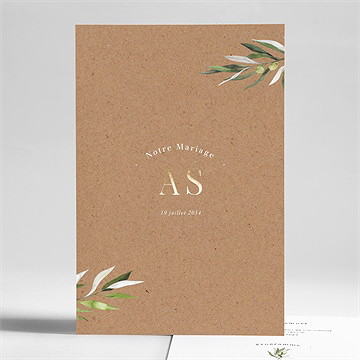 Faire-part mariage provençal portrait dorure