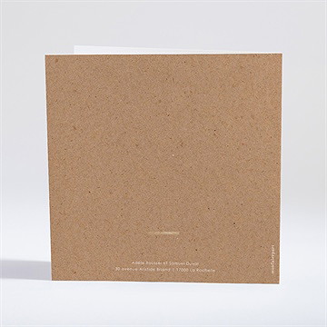 Faire-part mariage provençal plié dorure - Dos du faire-part