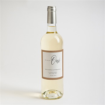 Etiquette de bouteille mariage notre absolu - Mise en situation