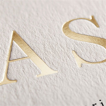 Faire-part mariage en automne portrait dorure - Détail du faire-part