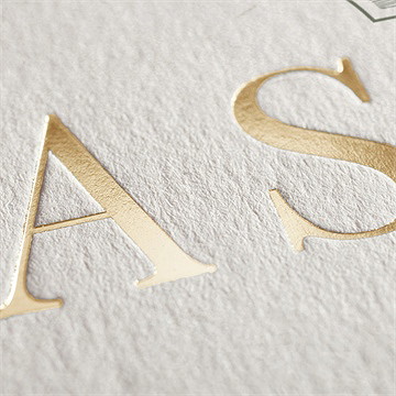 Faire-part mariage romance portrait dorure - Détail du faire-part