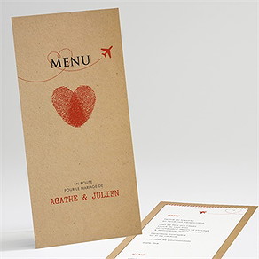 Menu mariage passeport vintage