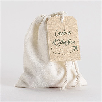 Pochon mariage  billet d'avion