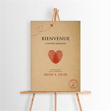 Panneau bienvenue passeport vintage - Mise en situation