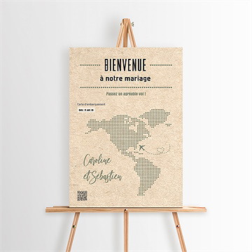 Panneau bienvenue billet d'avion - Mise en situation