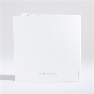 Faire-part mariage délicatesse végétale plié - Dos du faire-part