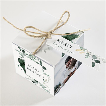 Boîte de dragées mariage tendre murmure - Dessus de la boîte