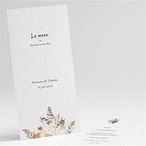 Menu mariage pampa