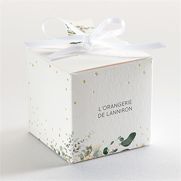 Boîte de dragées mariage pastel dorure - Dessus de la boîte