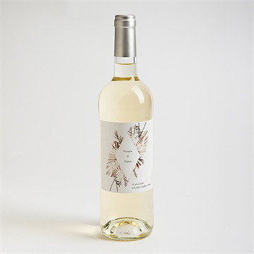 Etiquette de bouteille mariage pampa - Mise en situation