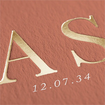 Faire-part mariage douce terracotta carré - Détail du faire-part