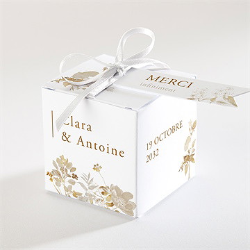 Boîte de dragées mariage délicatesse végétale
