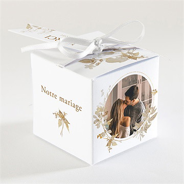 Boîte de dragées mariage délicatesse végétale - Dos de la boîte