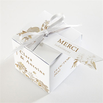 Boîte de dragées mariage délicatesse végétale - Dessus de la boîte