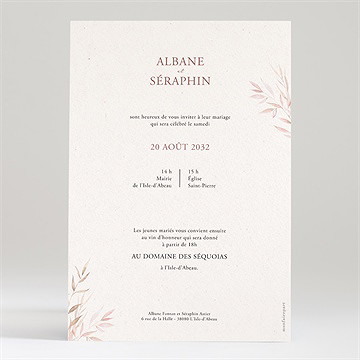 Faire-part mariage poésie boheme portrait dorure - Dos du faire-part