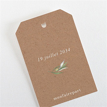 Etiquette mariage provençal - Dos de l'étiquette