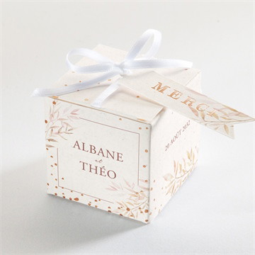 Boîte de dragées mariage poésie boheme