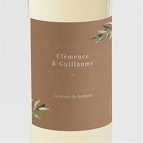 Etiquette de bouteille mariage provençal