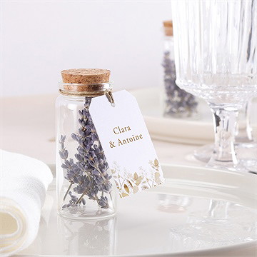 Mignonette mariage délicatesse végétale étiquette - Mise en situation