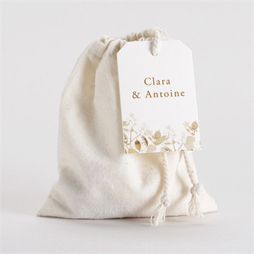 Pochon mariage  délicatesse végétale plié