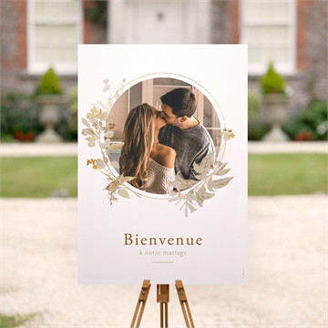 Panneau bienvenue délicatesse végétale plié