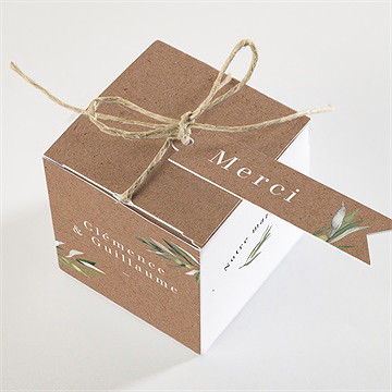 Boîte de dragées mariage provençal - Dos de la boîte