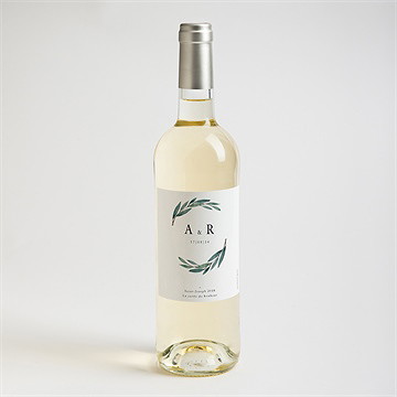 Etiquette de bouteille mariage notre chemin - Mise en situation