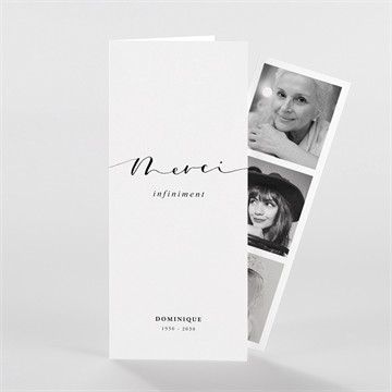 Remerciement décès tant de souvenirs photomaton