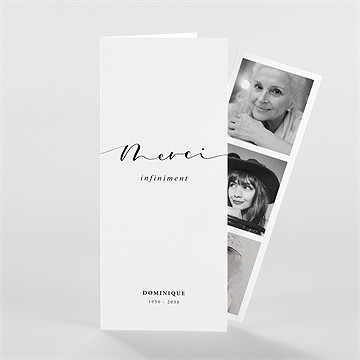 Remerciement décès tant de souvenirs photomaton