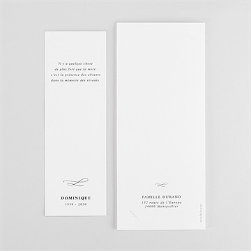 Remerciement décès tant de souvenirs photomaton - Dos du remerciement