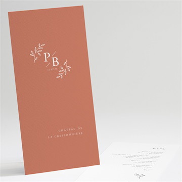 Menu mariage douce terracotta étui