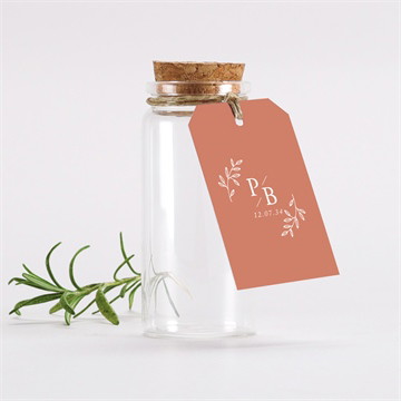 Mignonette mariage douce terracotta étiquette